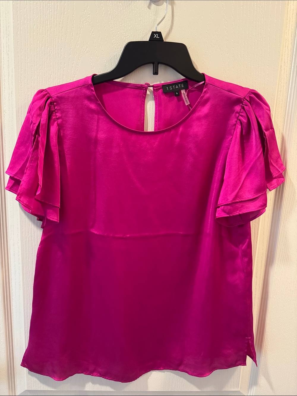 1. State Fuchsia Ruffle Sleeve Blouse